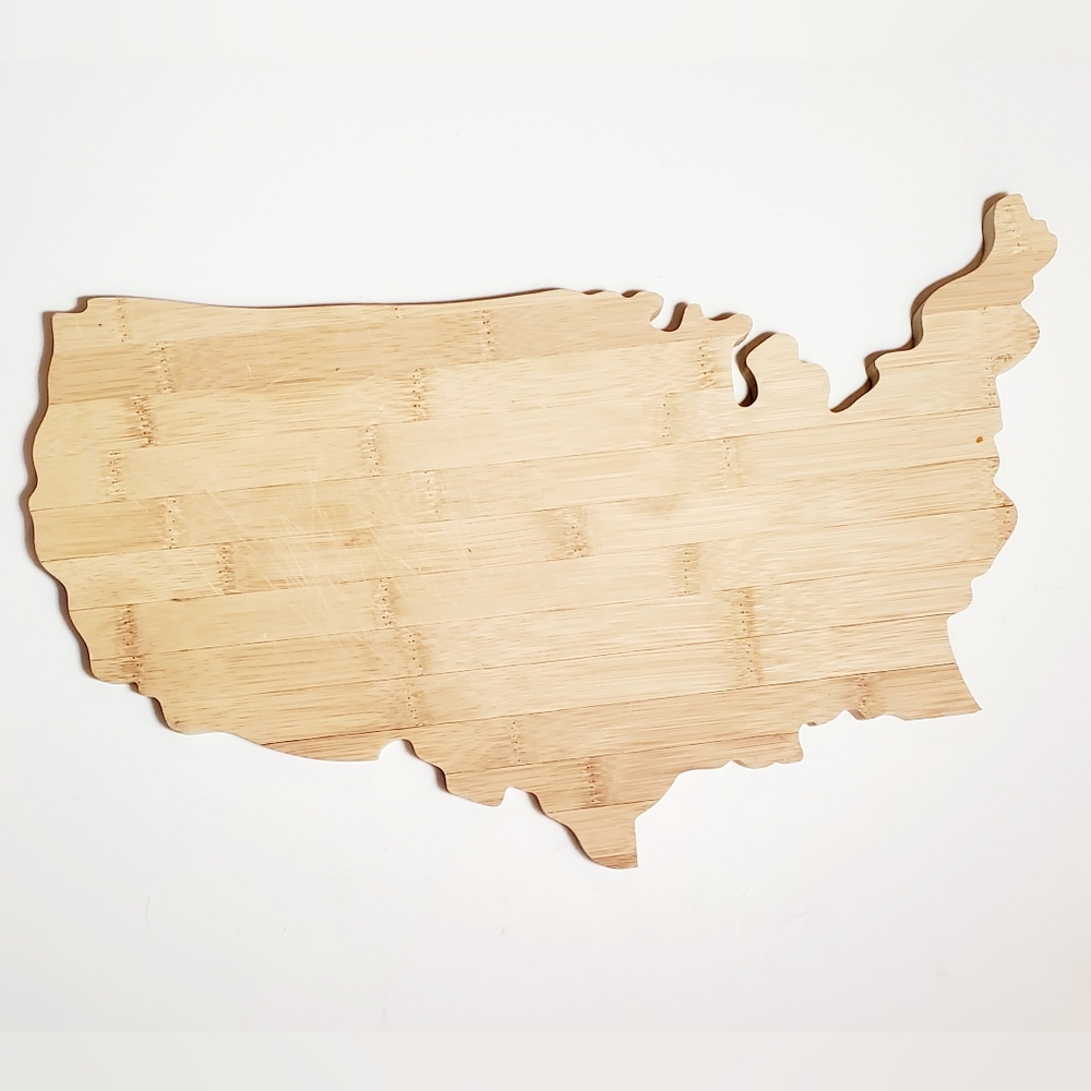 United States Of America 16" Wooden Cutting Board Charcuterie Board